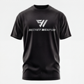 Black t-shirt with 'Secret Weapon' logo on a white background