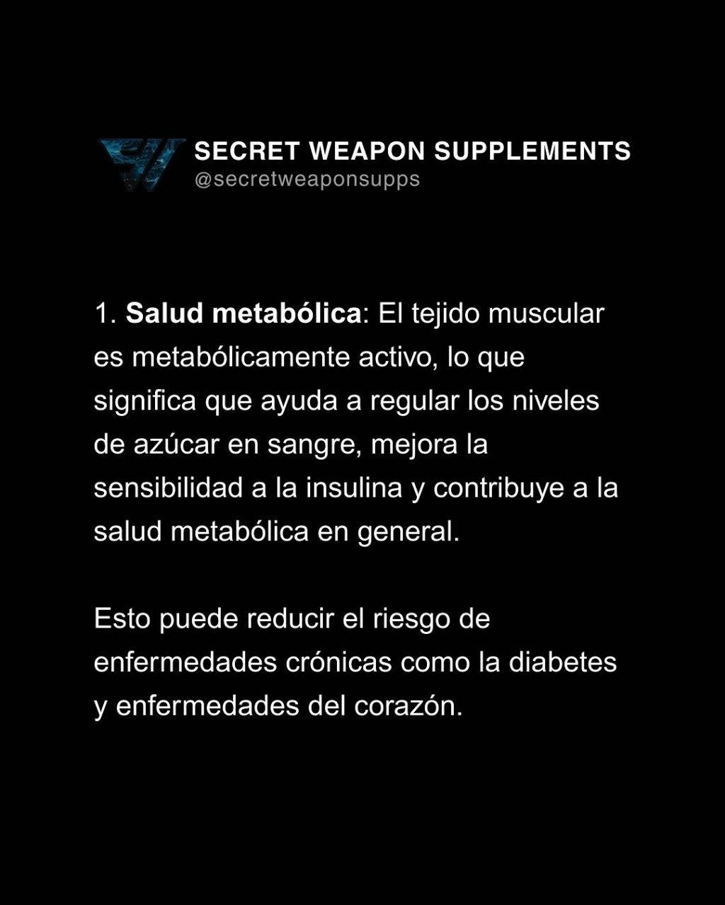 Instagram post from secretweaponsupps. This post is in position 1.