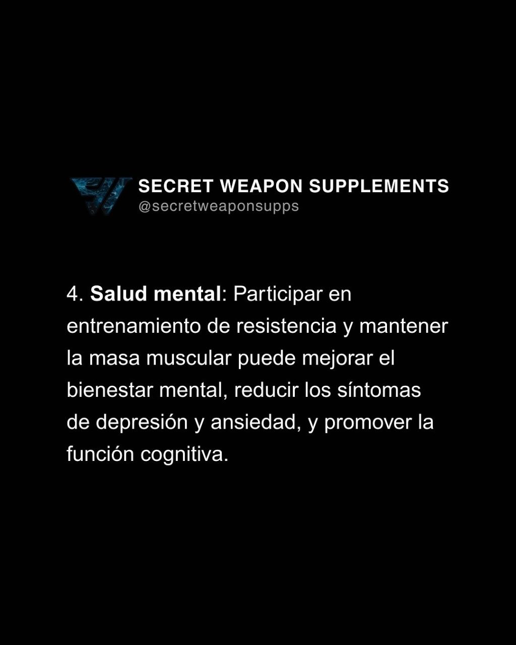 Instagram post from secretweaponsupps. This post is in position 4.